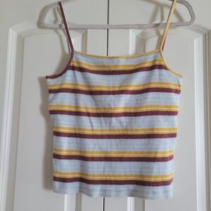 RVCA Women's Striped Camisole in Red, Yellow, and White